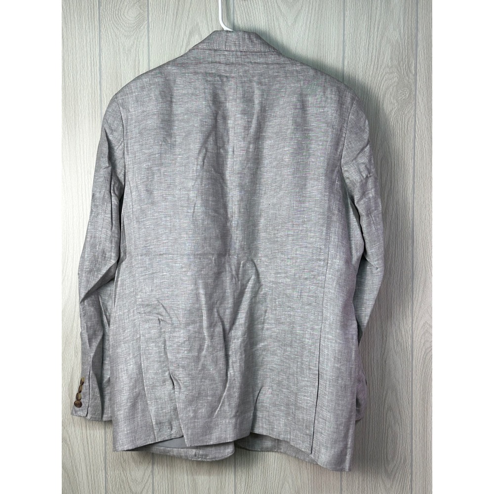 Club Room Luxury Mens XL Light Grey 100% Linen Two Button Sport Coat Blazer NWT - Picture 4 of 15